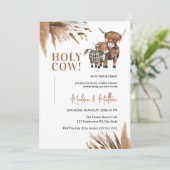 Invitation Baby shower agricole rustique de Holy Cow Pampas (Debout devant)