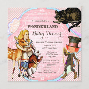 Invitation Baby Shower Alice au Pays des Merveilles