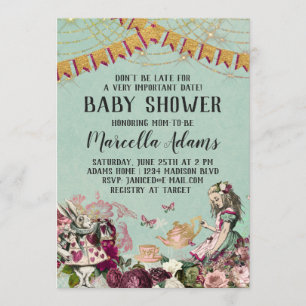 Invitation Baby Shower Alice au Pays des Merveilles