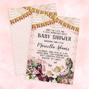 Invitation Baby Shower Alice au Pays des Merveilles