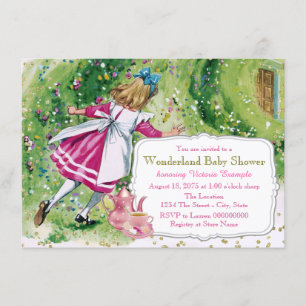 Invitation Baby Shower Alice au Pays des Merveilles