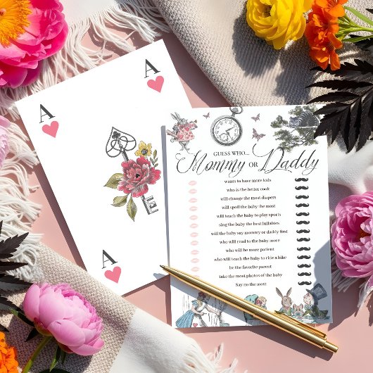 Invitation Baby shower Alice au pays des merveilles Devinez q