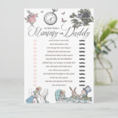 Invitation Baby shower Alice au pays des merveilles Devinez q (Debout devant)