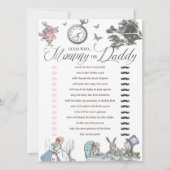 Invitation Baby shower Alice au pays des merveilles Devinez q (Devant)