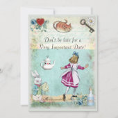 Invitation Baby shower Alice au pays des merveilles ne tarde  (Devant)