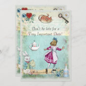 Invitation Baby shower Alice au pays des merveilles ne tarde (Devant / Derrière)