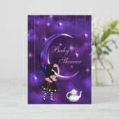 Invitation Baby shower Alice et Flamant rose Purple Moon (Debout devant)