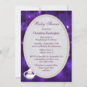 Invitation Baby shower Alice et Flamant rose Purple Moon (Dos)