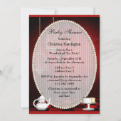 Invitation Baby shower Alice & Flamant rose Birds & Cages (Dos)