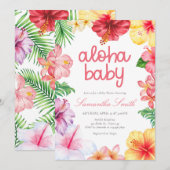 Invitation Baby Shower Aloha (Devant / Derrière)