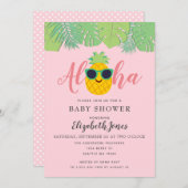 Invitation Baby shower Aloha (Devant / Derrière)