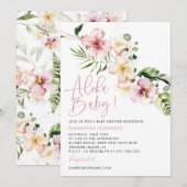 Invitation Baby shower Aloha Invitation, Baby shower tropical (Devant / Derrière)