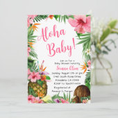 Invitation Baby shower Aloha, Luau hawaïen (Debout devant)