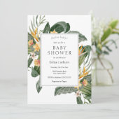 Invitation Baby shower Aloha Tropical (Debout devant)