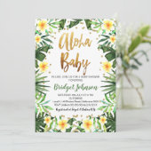 Invitation Baby shower Aloha Tropical (Debout devant)