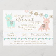 Baby shower Alpaca empaqueté avec amour Neutre gen