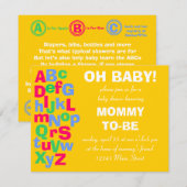 Invitation Baby shower Alphabet (Devant / Derrière)