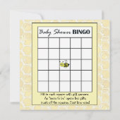 Invitation Baby shower Alphabet Nom Jeu BINGO Bumblebee (Dos)