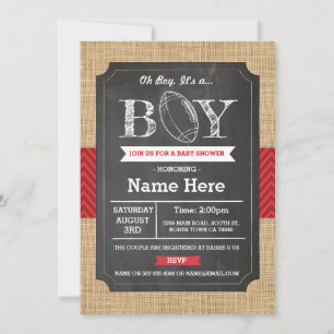 Invitation Baby shower américain de football Boy Rugby Invita