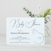 Invitation Baby shower Amoureux des chats Pastel Blue (Debout devant)