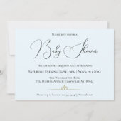 Invitation Baby shower Amoureux des chats Pastel Blue (Dos)