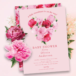 Invitation Baby shower amoureux Rosy Blooms