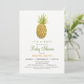 Invitation Baby shower ananas (Debout devant)
