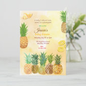 Invitation Baby shower ananas (Debout devant)
