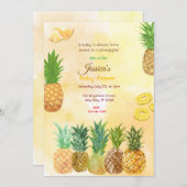 Invitation Baby shower ananas (Devant / Derrière)