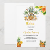 Invitation baby shower ananas sur l'invitation de la plage (Devant / Derrière)