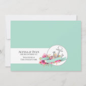 Invitation Baby shower Ancre floral nautique (Dos)