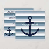 Invitation Baby shower Ancre nautique (Devant / Derrière)