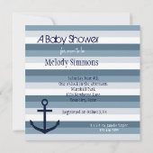 Invitation Baby shower Ancre nautique (Dos)