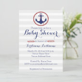 Invitation Baby shower Ancre nautique (Debout devant)