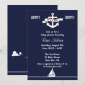 Invitation Baby shower Ancre nautique :Invitation (Devant / Derrière)