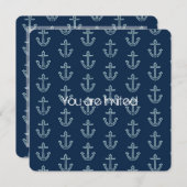 Invitation Baby shower Ancres nautiques (Devant / Derrière)