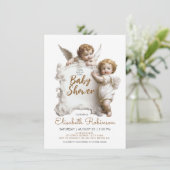 Invitation Baby shower Angels personnalisés (Debout devant)