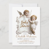 Invitation Baby shower Angels personnalisés (Devant)