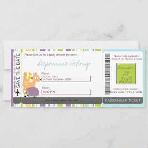 Invitation Baby shower Anima de la Forêt de Forêt de Fleurs