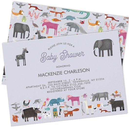 Invitation Baby shower animal