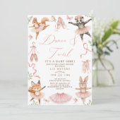 Invitation Baby shower animal Ballerinas fille (Debout devant)