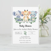 Invitation Baby shower animal bébé (Debout devant)