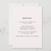 Invitation Baby shower animal blanc neutre mignon (Dos)