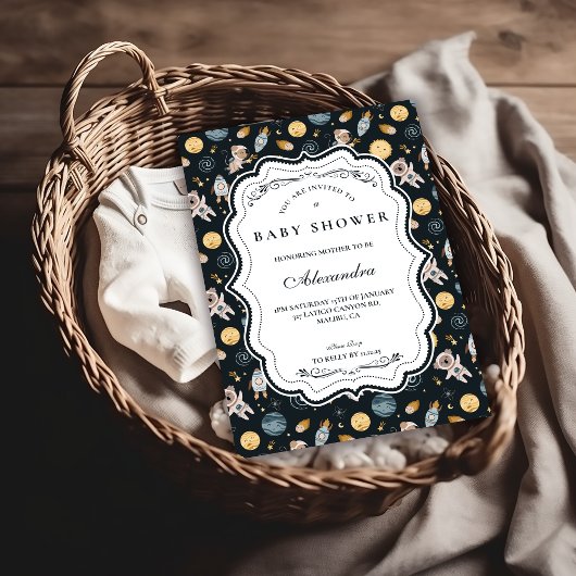 Invitation Baby Shower Animal Bohème Céleste