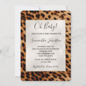 Invitation Baby shower animal Brown Safari Leopard (Devant)