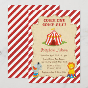 Invitation Baby shower animal cirque