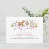 Invitation Baby shower animal de bois doux (Debout devant)