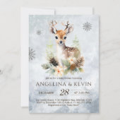 Invitation Baby shower animal de cerfs de bois (Devant)