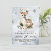 Invitation Baby shower animal de cerfs de bois (Debout devant)