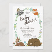 Invitation Baby shower animal de forêt amis de la forêt (Devant)